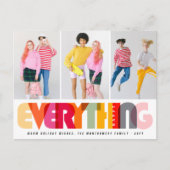 Happy Everythingカラフルタイポグラフィモダン写真 シーズンポストカード (正面)