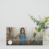 Happy Everythingシンプルタイポグラフィフォトビジネス シーズンカード (スタンド正面)