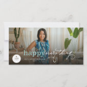 Happy Everythingシンプルタイポグラフィフォトビジネス シーズンカード (正面)