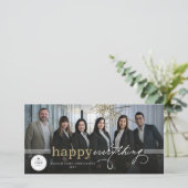 Happy Everythingシンプルタイポグラフィフォトビジネス シーズンカード (スタンド正面)