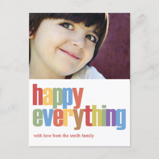Happy Everythingホリデーフォトカード シーズンポストカード
