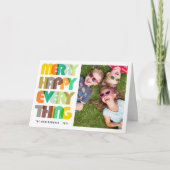 Happy Everythingメリーのタイポグラフィ写真 シーズンカード (正面)