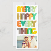 Happy Everythingメリーのタイポグラフィ写真 シーズンカード (正面)