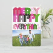 Happy Everythingメリーのタイポグラフィ写真 シーズンカード (スタンド正面)