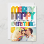 Happy Everythingメリーのタイポグラフィ写真 シーズンカード (正面)