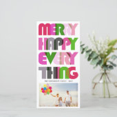 Happy Everythingメリーのタイポグラフィ写真 シーズンカード (スタンド正面)