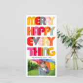 Happy Everythingメリーのタイポグラフィ写真 シーズンカード (スタンド正面)