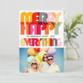 Happy Everythingメリーのタイポグラフィ写真 シーズンカード (スタンド正面)