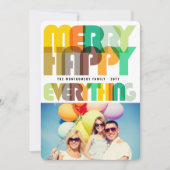 Happy Everythingメリーのタイポグラフィ写真 シーズンカード (正面)