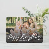 Happy Everything白いスクリプカジュアルトのシンプル写真 シーズンカード (スタンド正面)