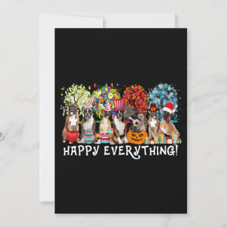 Happy Everything Boxer Dog Seasons All Year Tree L 招待状