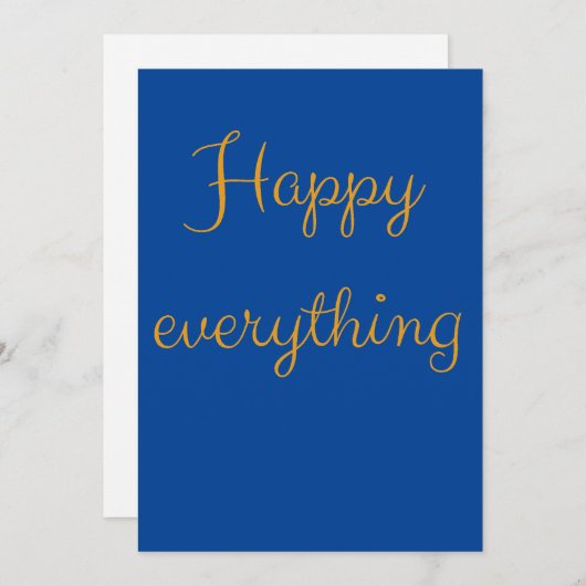 Happy Everything - Elegante Schrift Grußkarte (正面/裏面)