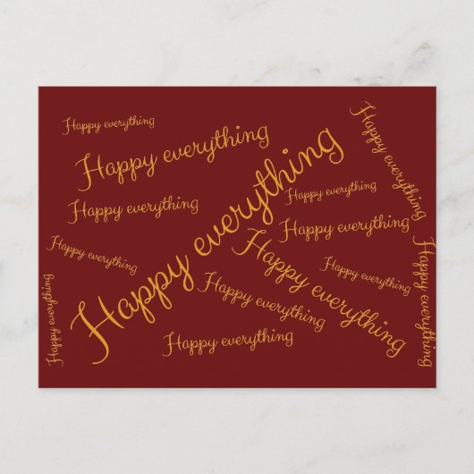 Happy Everything - Elegante Schrift Grußkarte シーズンポストカード (正面)
