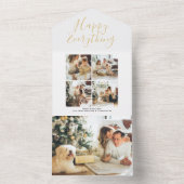 Happy Everything Photo Collageクリスマスカード オールインワン招待状 (内側)