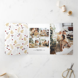 Happy Everything Photo Collageクリスマスカード 三つ折り招待状