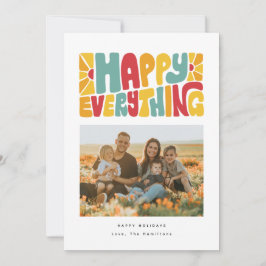 Happy Everything Retro Bubble Letters Photo Card シーズンカード