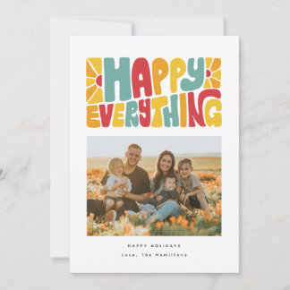 Happy Everything Retro Bubble Letters Photo Card シーズンカード