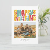 Happy Everything Retro Bubble Letters Photo Card シーズンカード (スタンド正面)