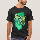 Happy Face And Disco Ball Lucky Shamrock C Patrick Tシャツ (正面)