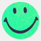 Happy face – Happiness – smiling face ラウンドシール (正面)