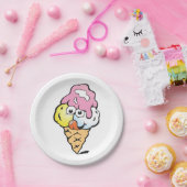 Happy Face Ice Cream ペーパープレート (パーティー)