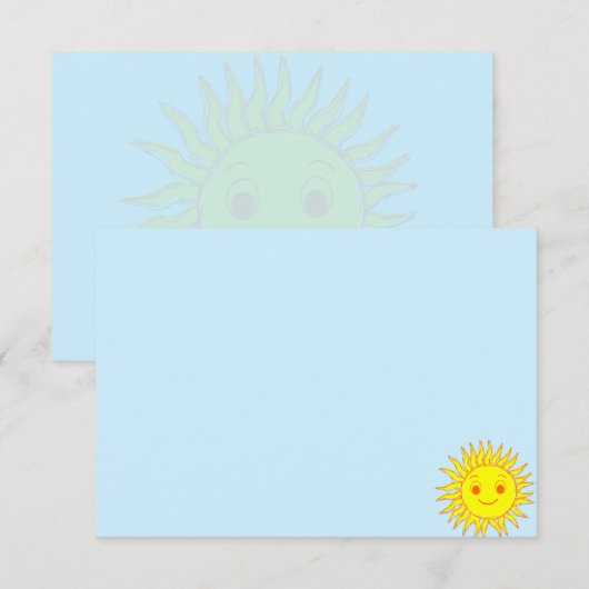 Happy Face Sunshine ノートカード (正面/裏面)