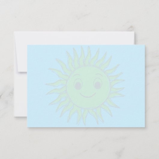 Happy Face Sunshine Monogram Personalized ノートカード (裏面)