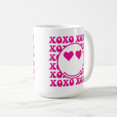 Happy Face, xoxo, valentine, custom mug, cup コーヒーマグカップ (正面右)