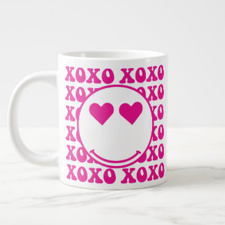 Happy Face, xoxo, valentine, custom mug, cup ジャンボコーヒーマグカップ