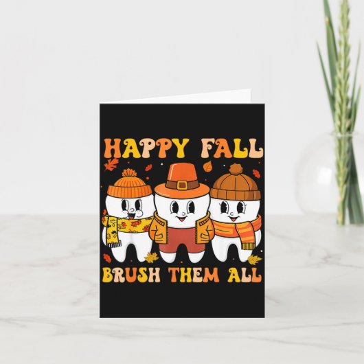 Happy Fall Bruhem All Teeth Thanksgiving Dental De カード (正面)