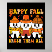 Happy Fall Bruhem All Teeth Thanksgiving Dental De ポスター (正面)