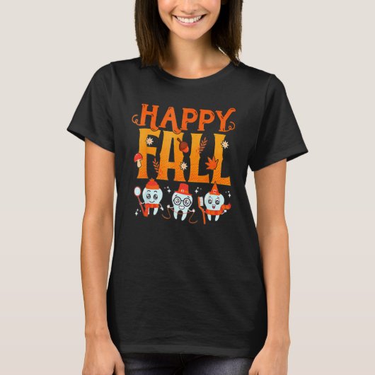 Happy Fall Brush Them All Dental Dentist Squad Tha Tシャツ (正面)