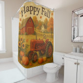 Happy fall classic tractor and farm シャワーカーテン (インサイチュ)