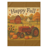 Happy fall classic tractor and farm テーブルクロス (正面)