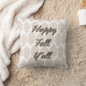 Happy Fall Y’all - ベージュの秋の葉 クッション (ブランケット)