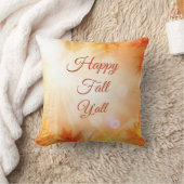 Happy Fall Y’all - Watercolor Leaves Seasonal クッション (ブランケット)