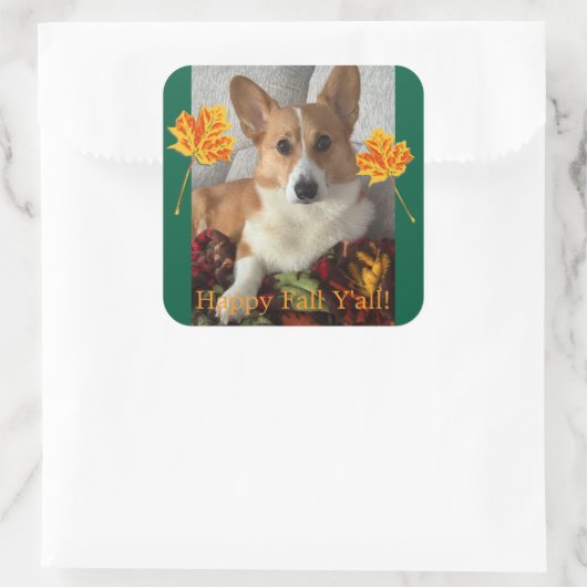 Happy Fall Y'all スクエアシール (バッグ)