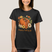 Happy Fall Y'all Coquette Bow Pumpkin Thanksgiving Tシャツ (正面)