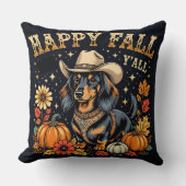 Happy Fall Y'All Dachshund  クッション (正面)