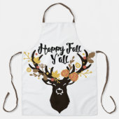 HAPPY FALL Y'ALL deer head エプロン (正面)
