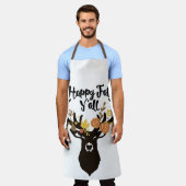 HAPPY FALL Y'ALL deer head エプロン (着用した状態)