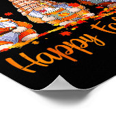 Happy Fall Y'all Gnome Pumpkin Autumn Thanksgiving ポスター (角)