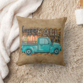 Happy Fall Y'all Pumpkin Farm Truck Throw Pillow クッション (ブランケット)
