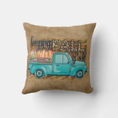 Happy Fall Y'all Pumpkin Farm Truck Throw Pillow クッション (裏面)