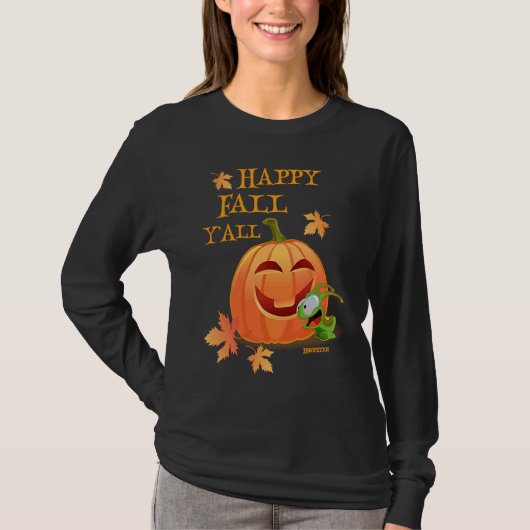 Happy Fall Yu2019All Grasshopper Pumpkin With Leav Tシャツ (正面)