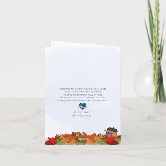 Happy Falling Acorns  カード (裏面)