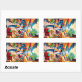 Happy Familyスタンプ 長方形シール (シート)