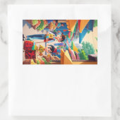 Happy Familyスタンプ 長方形シール (バッグ)