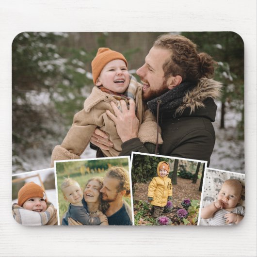 Happy Family 魅力的 Life Photo Collage マウスパッド (正面)