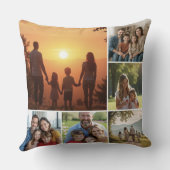 Happy Family Custom Collage Throw Pillow クッション (裏面)